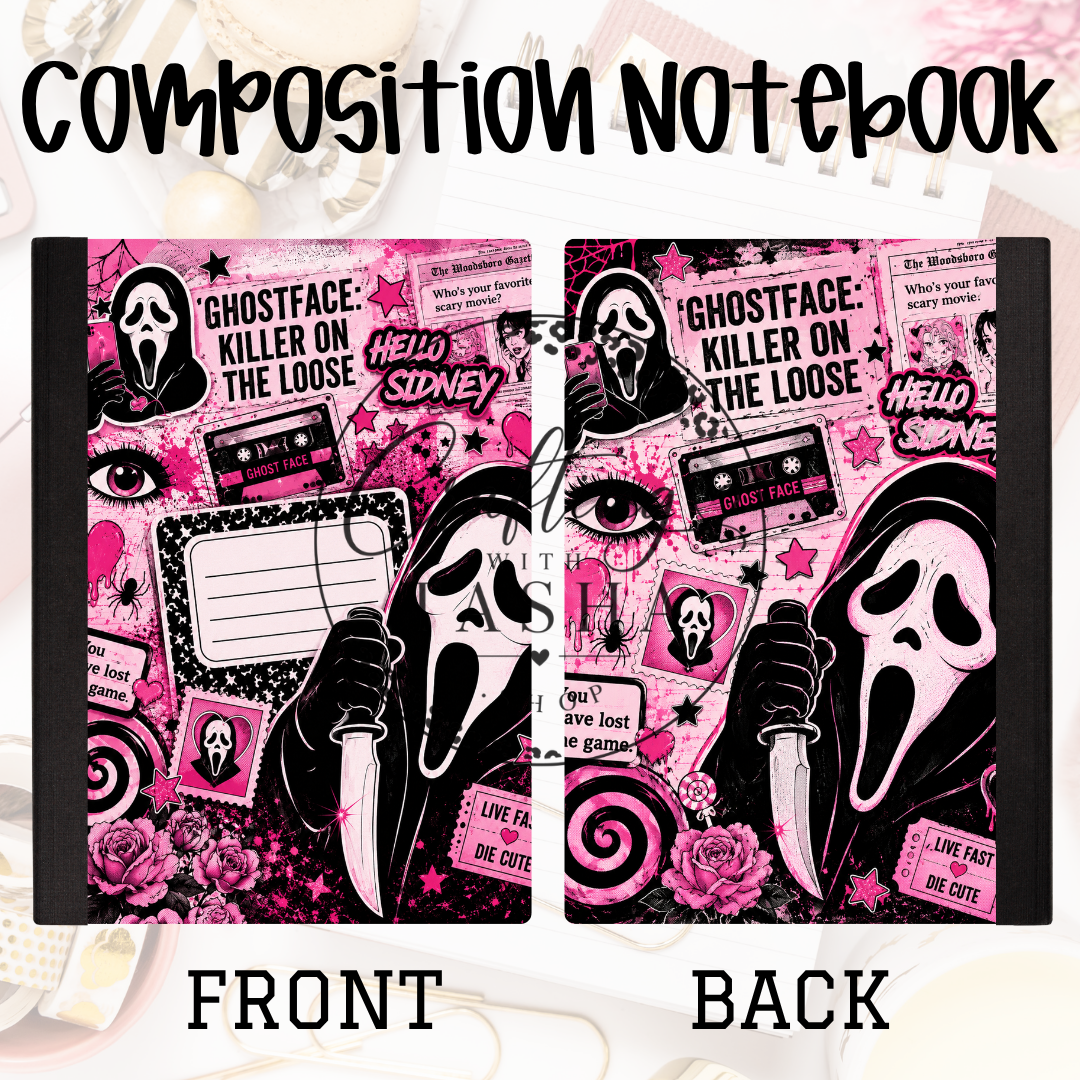 Girly Ghost Face Composition Notebook