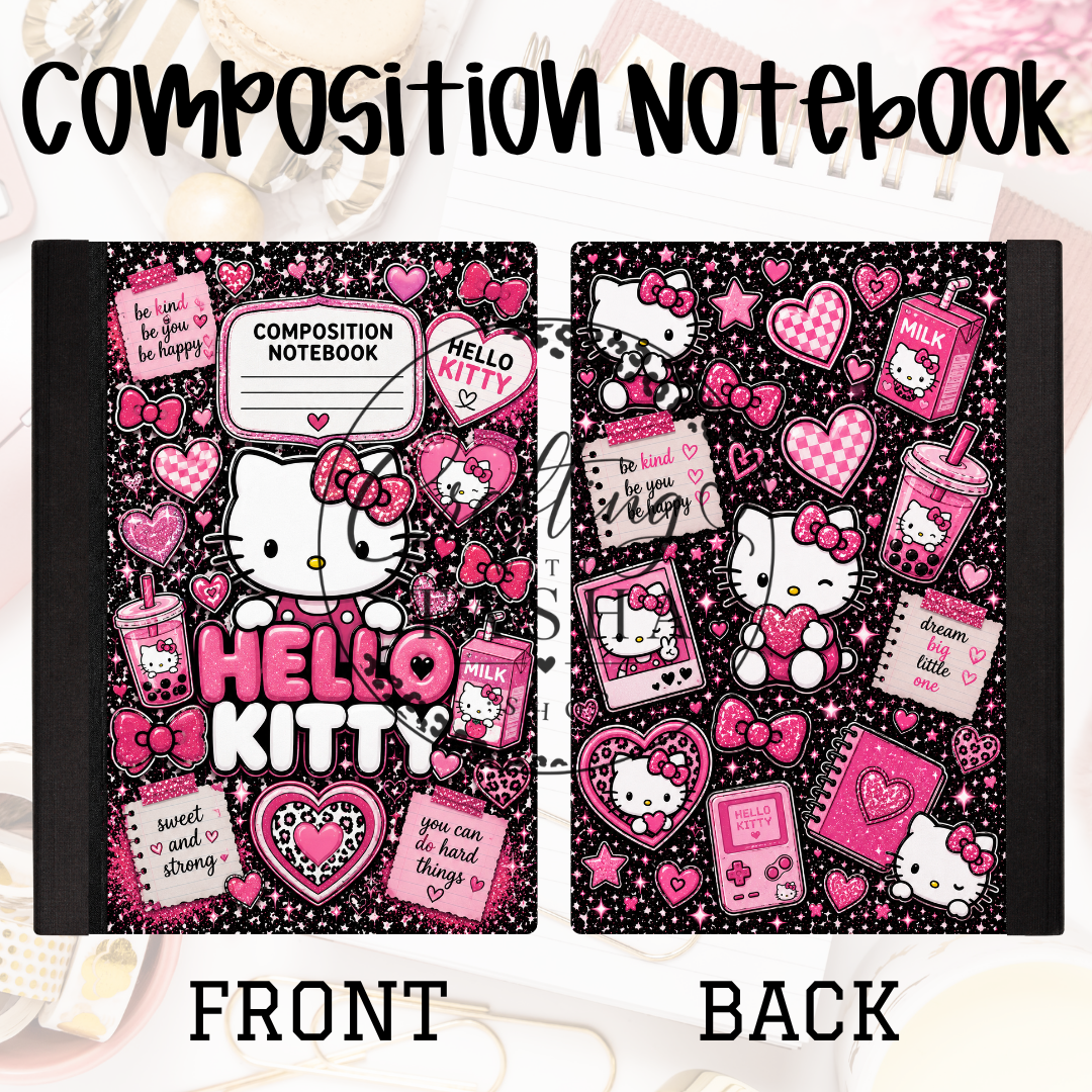 HK Black Background Composition Notebook