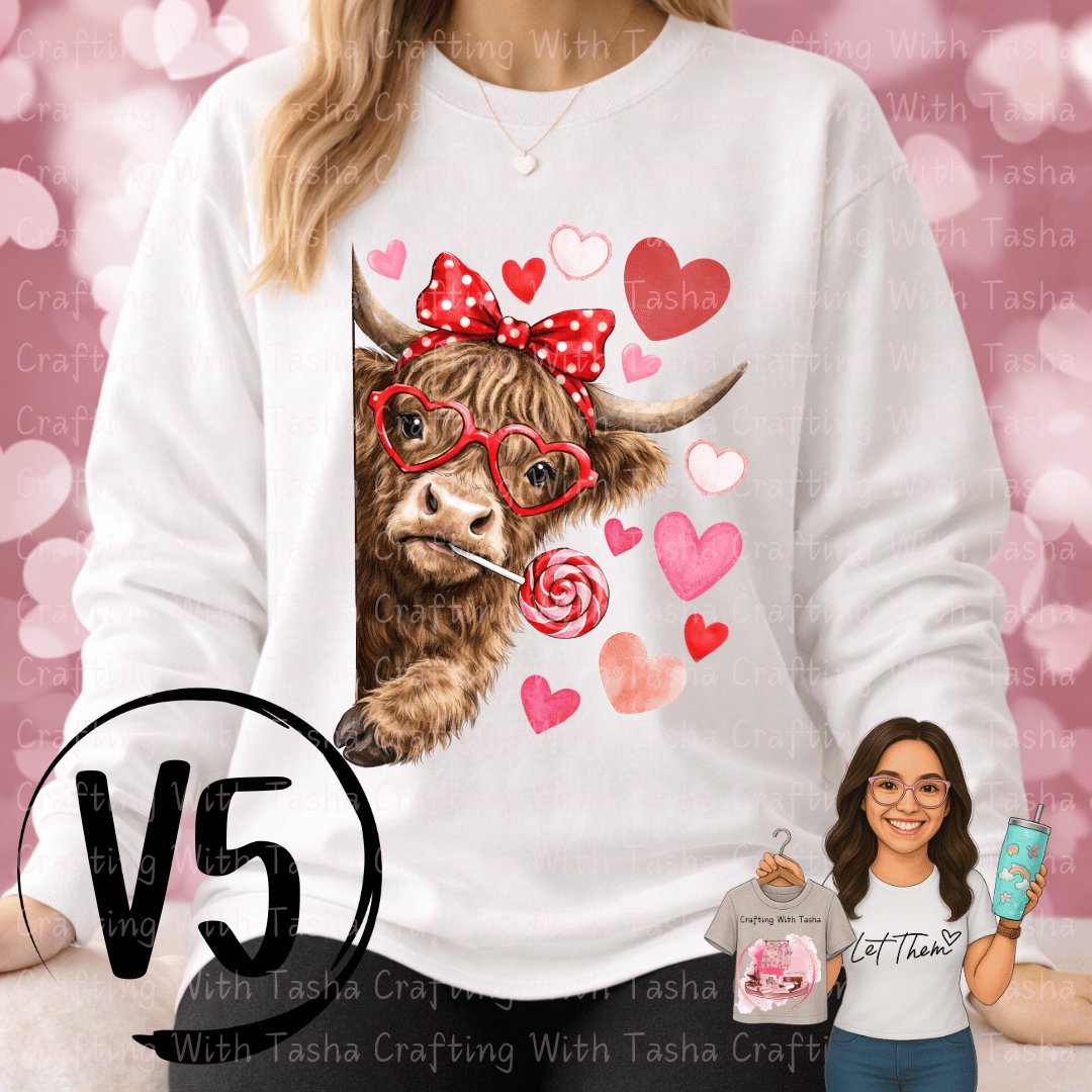 Cute Highland Cow Valentine Sweatshirt ⭐