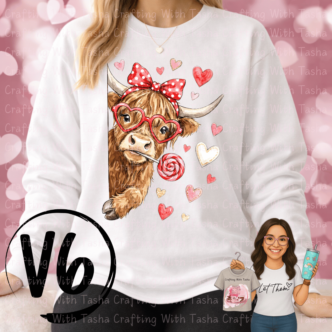 Valentine Cow with Heart Glasses Shirt