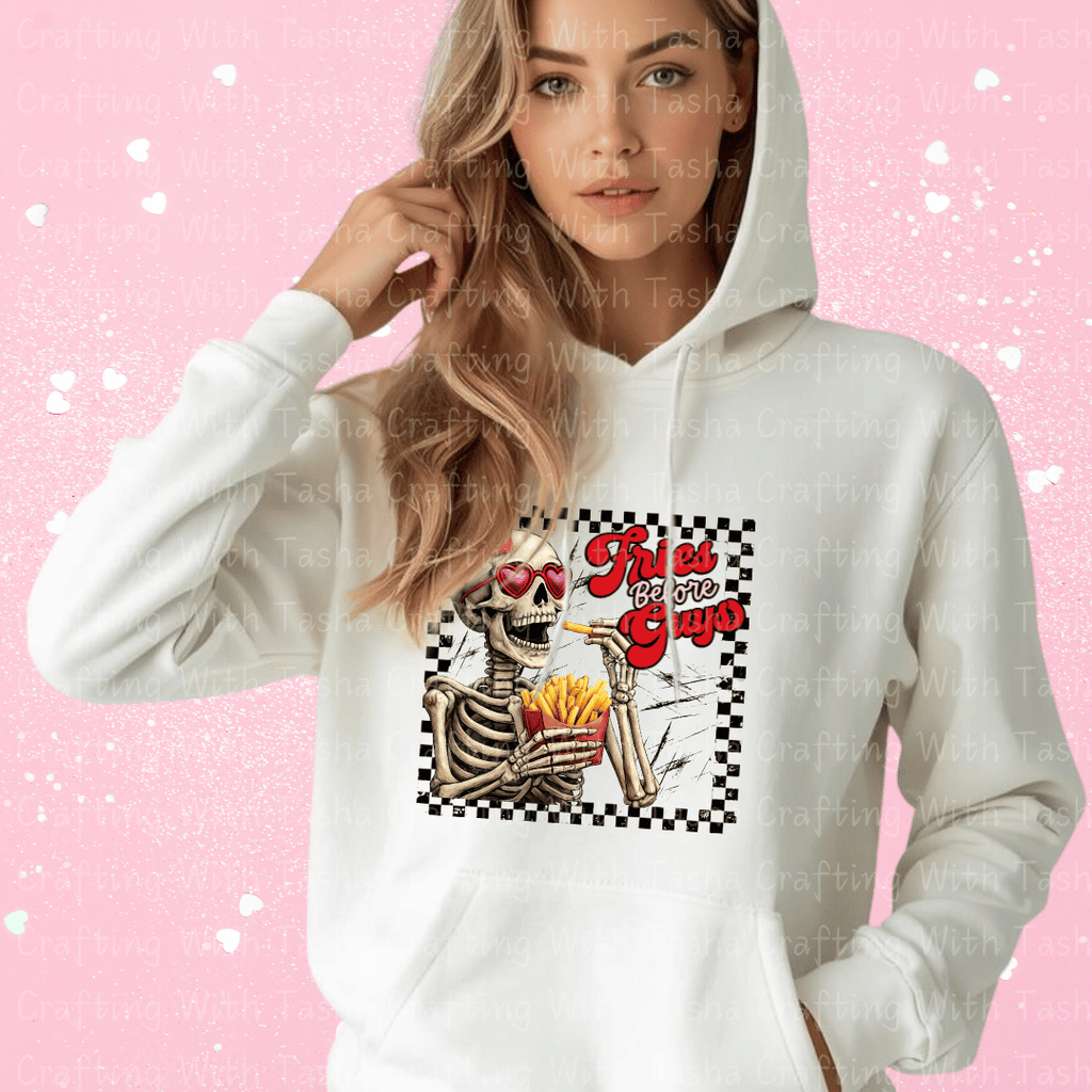 Fries Before Guys Valentine Shirt – Skeleton Graphic Apparel (Variation 2)