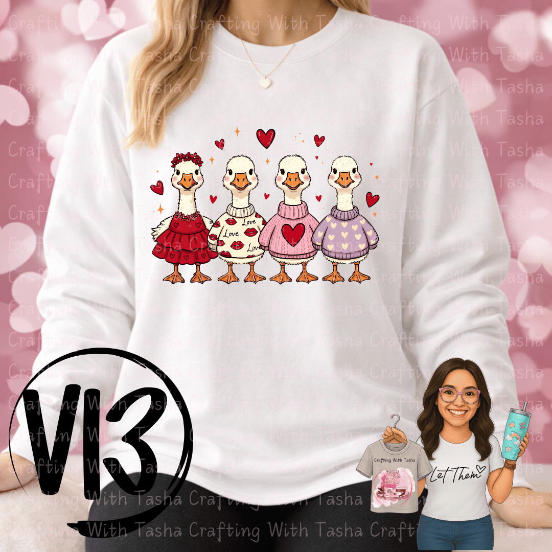 Cute Valentine Geese Sweatshirt ⭐