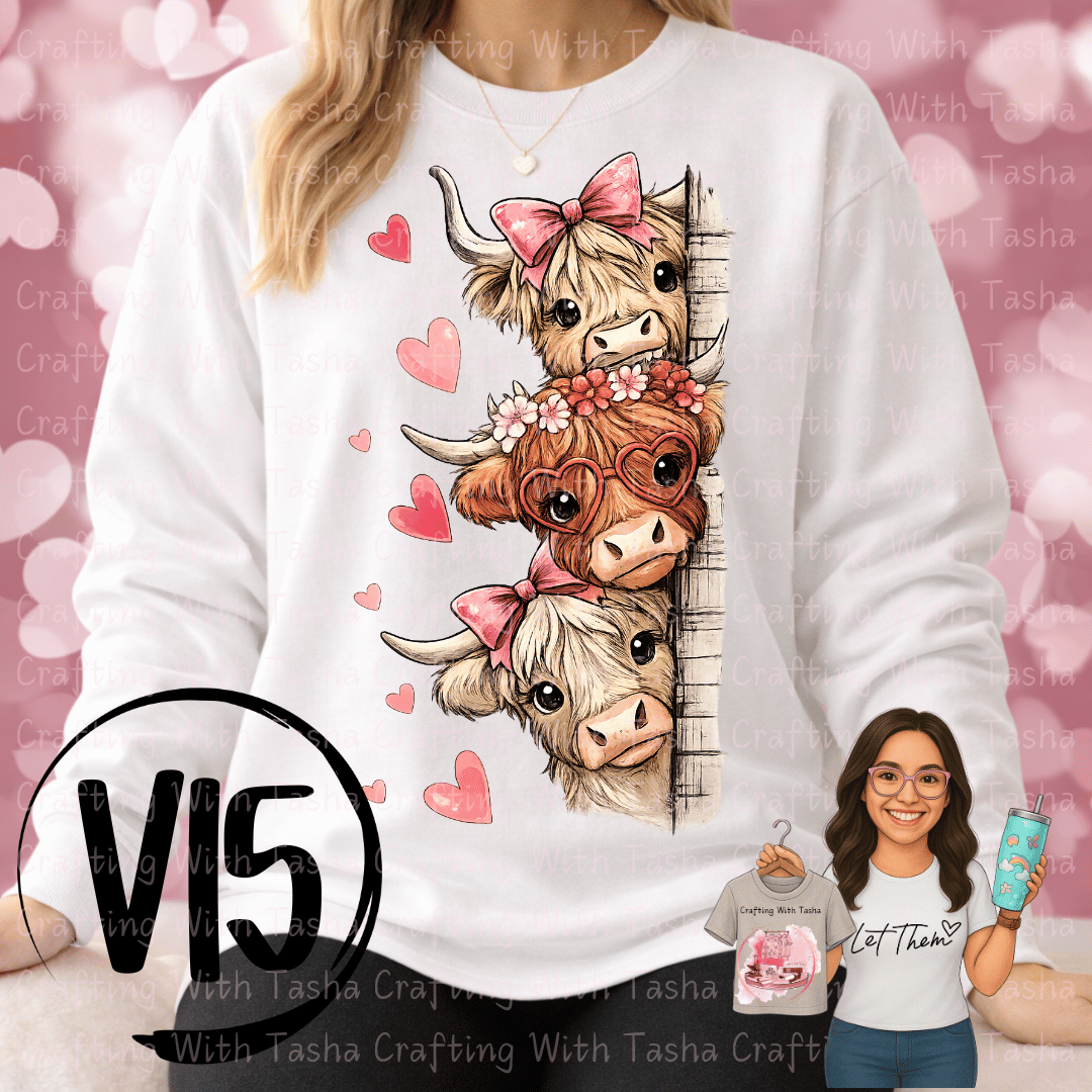 Cute Highland Cow Valentine Sweatshirt ⭐