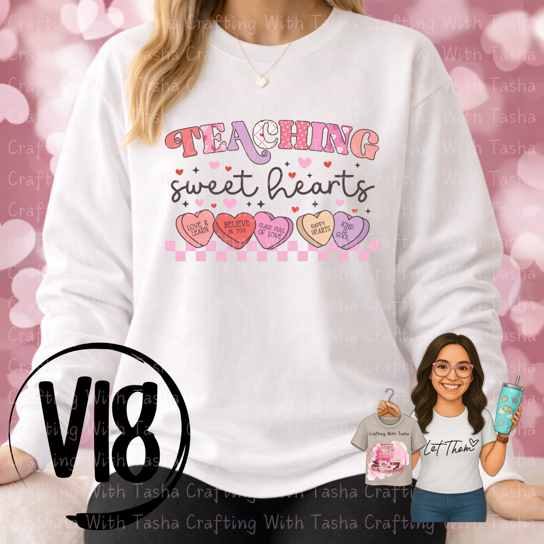 Teaching Sweet Hearts Sweatshirt | Teacher Valentine Shirt | Classroom Love Graphic | Cozy Teacher Pullover