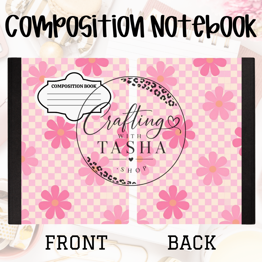 Flower/Checkered Composition Notebook