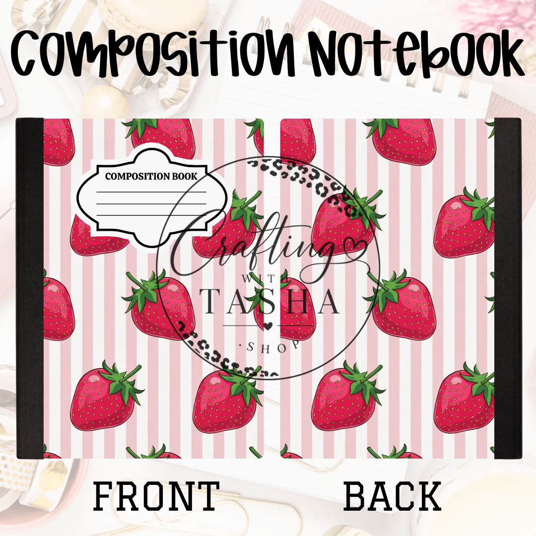 Strawberry/Stripe Composition Notebook (Copy)