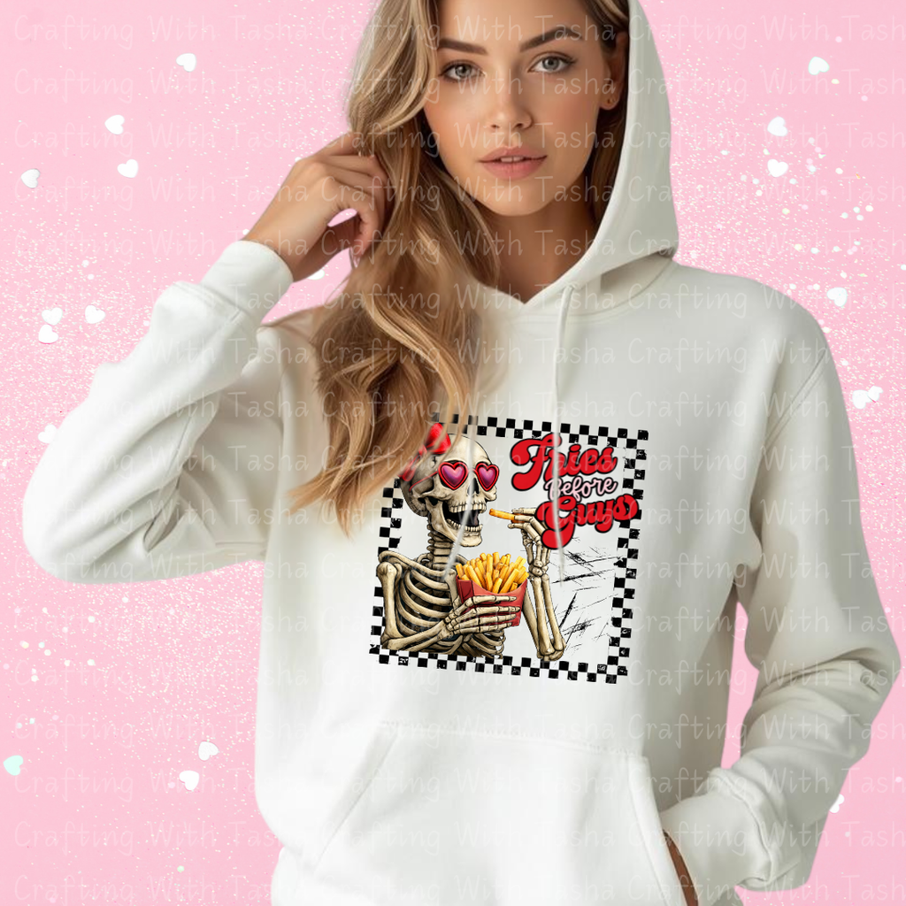 Fries Before Guys Valentine Shirt – Skeleton Graphic Apparel (Variation 3)