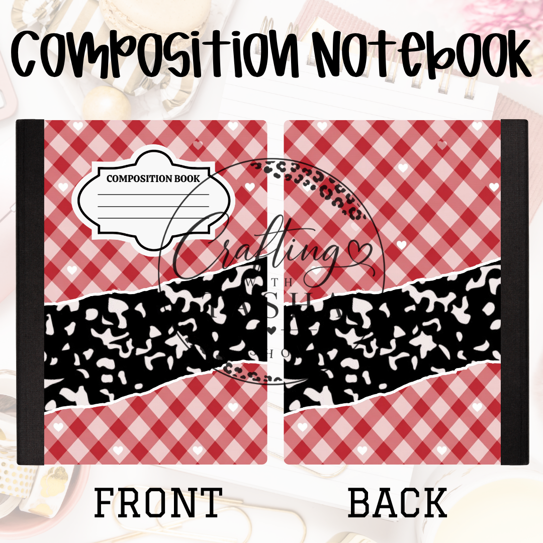 Small Heart/Stripe Composition Notebook