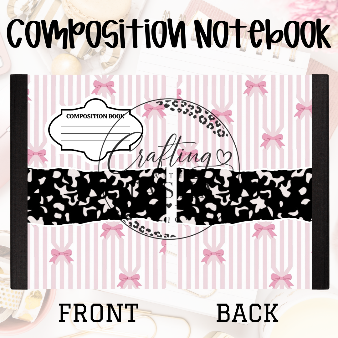 Bow/Stripe Composition Notebook
