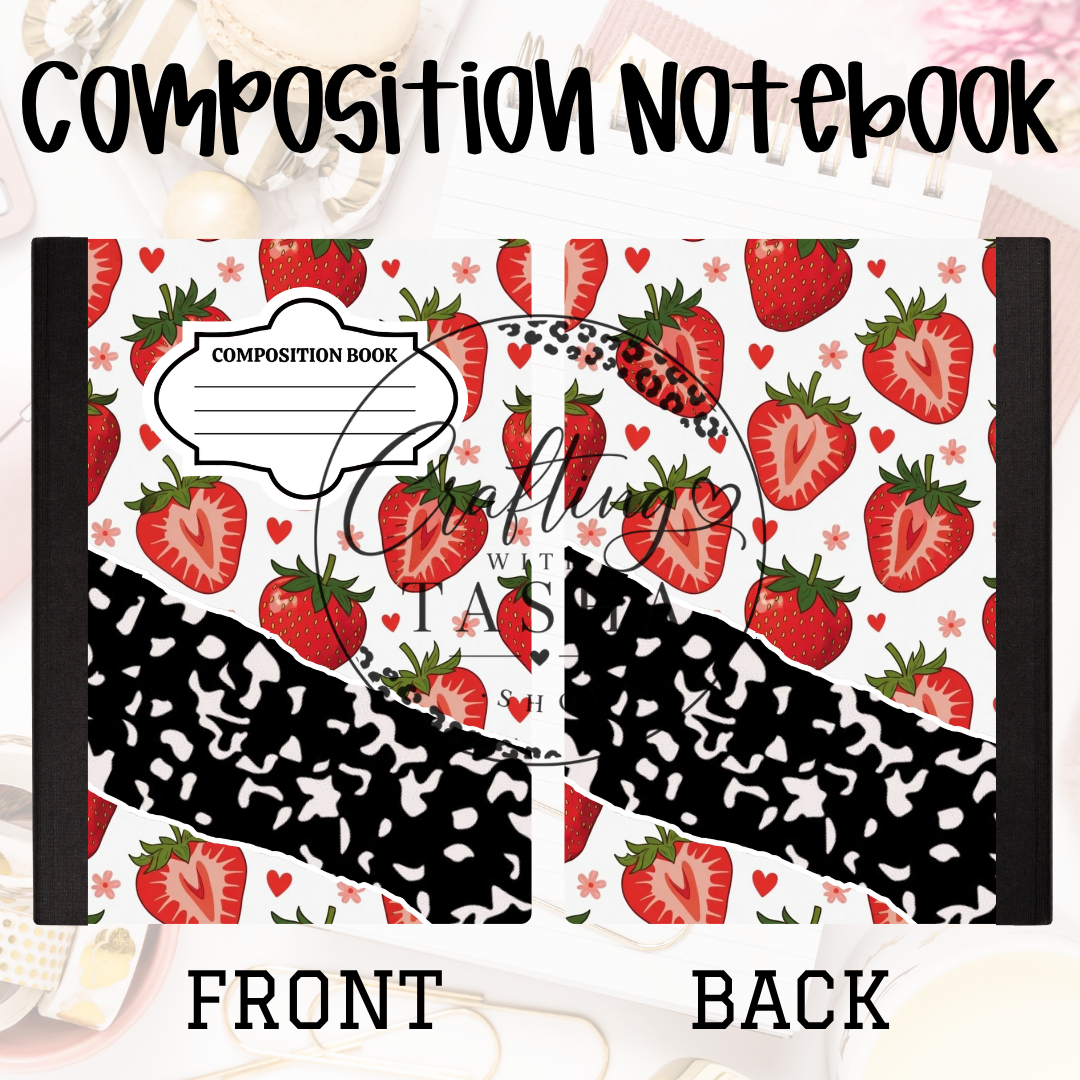 Strawberry/Heart Composition Notebook