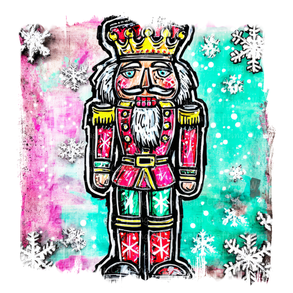 Colorful Nutcracker Christmas DTF Transfer – Retro Painted Nutcracker Holiday Design