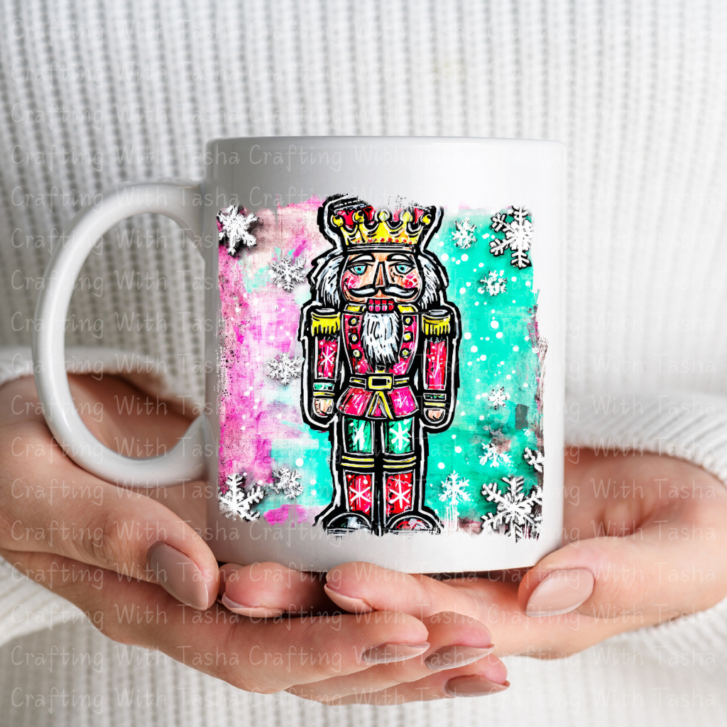 Colorful Nutcracker Christmas DTF Transfer – Retro Painted Nutcracker Holiday Design