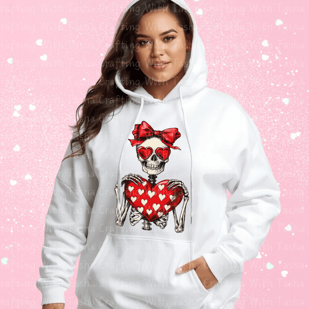 Valentine Skeleton Holding Heart Shirt – Cute Gothic Valentine Apparel