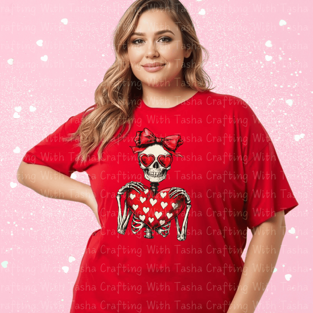 Valentine Skeleton Holding Heart Shirt – Cute Gothic Valentine Apparel