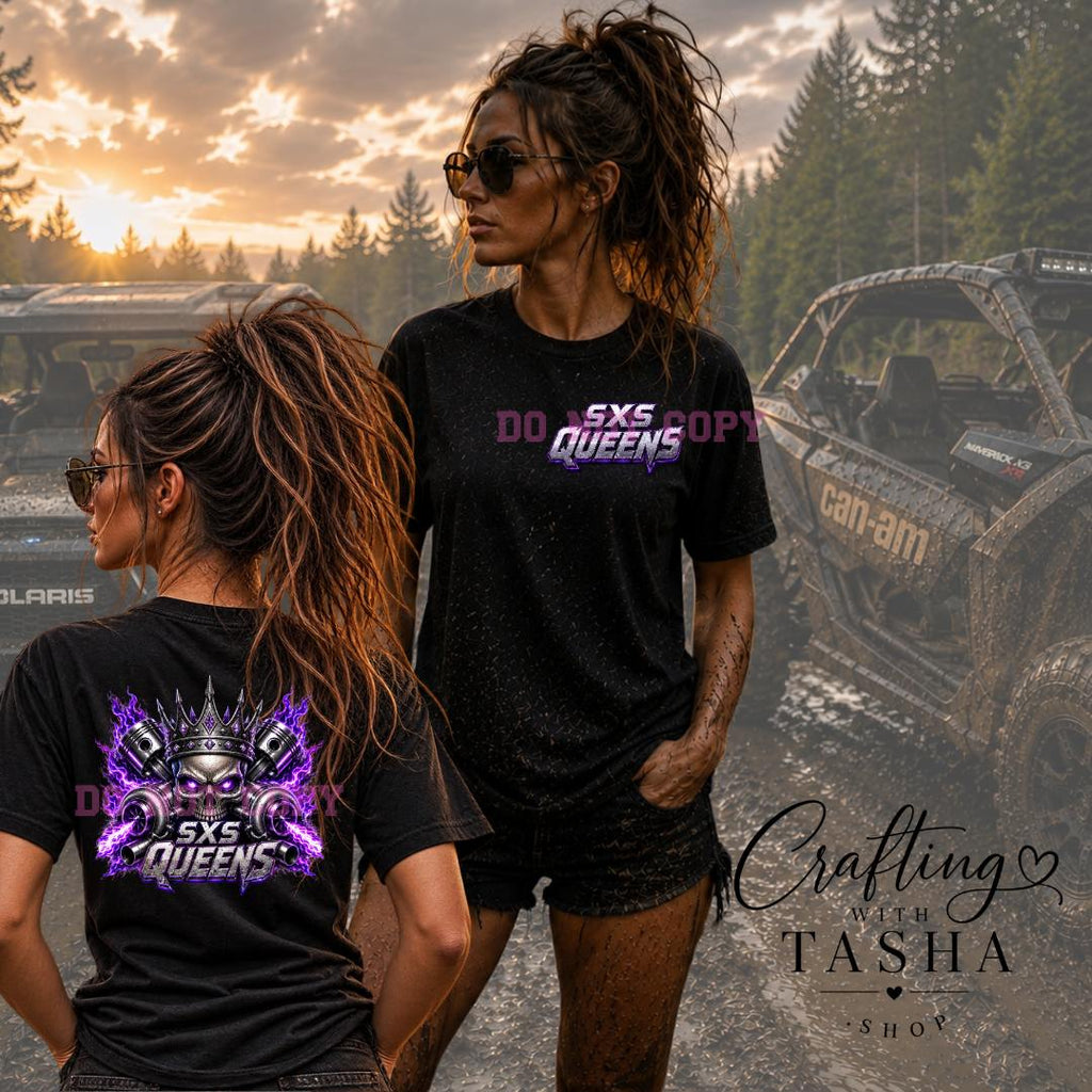 SXS Queens Front Pocket + Full Back Purple Logo