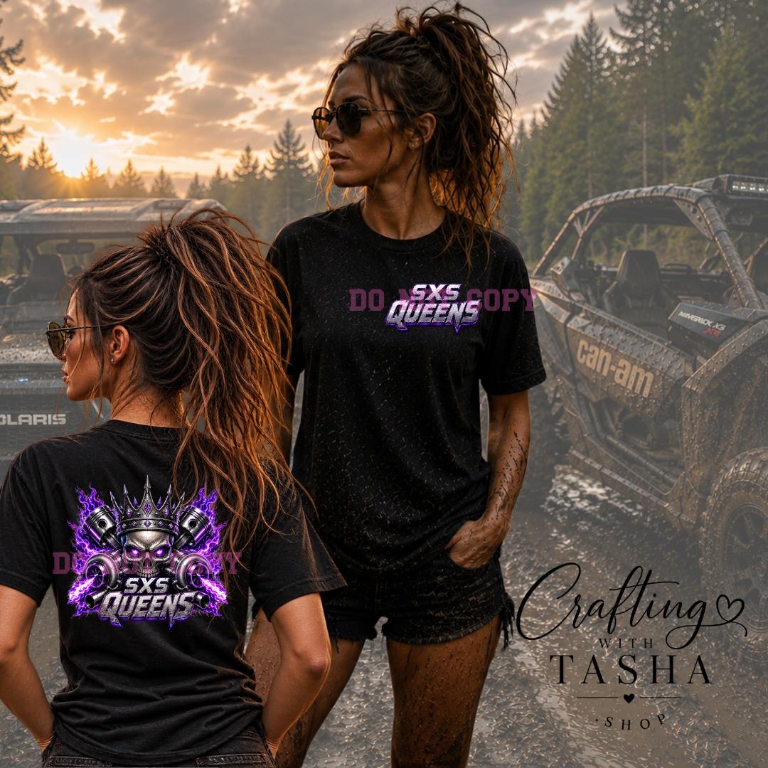 SXS Queens Front Pocket + Full Back Purple Logo
