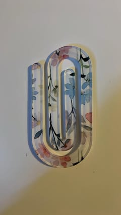 Floral Acrylic Jumbo Paperclip Bookmark