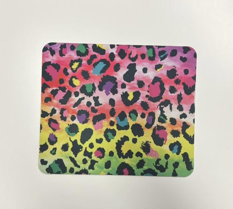 Rainbow Leopard Print Mouse Pad – Bright Neon Animal Print Desk Mat, Fun Office Decor, Colorful Gift for Creatives