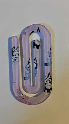 Blue Dog Acrylic Jumbo Paperclip Bookmark