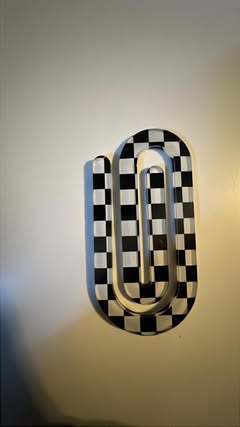 Checkered Acrylic Jumbo Paperclip Bookmark