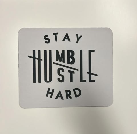 Stay Humble Hustle Hard Mouse Pad – Modern Minimalist Office Desk Mat, Motivational Quote Gift for Entrepreneurs & Students