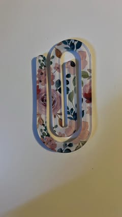 Floral Acrylic Jumbo Paperclip Bookmark