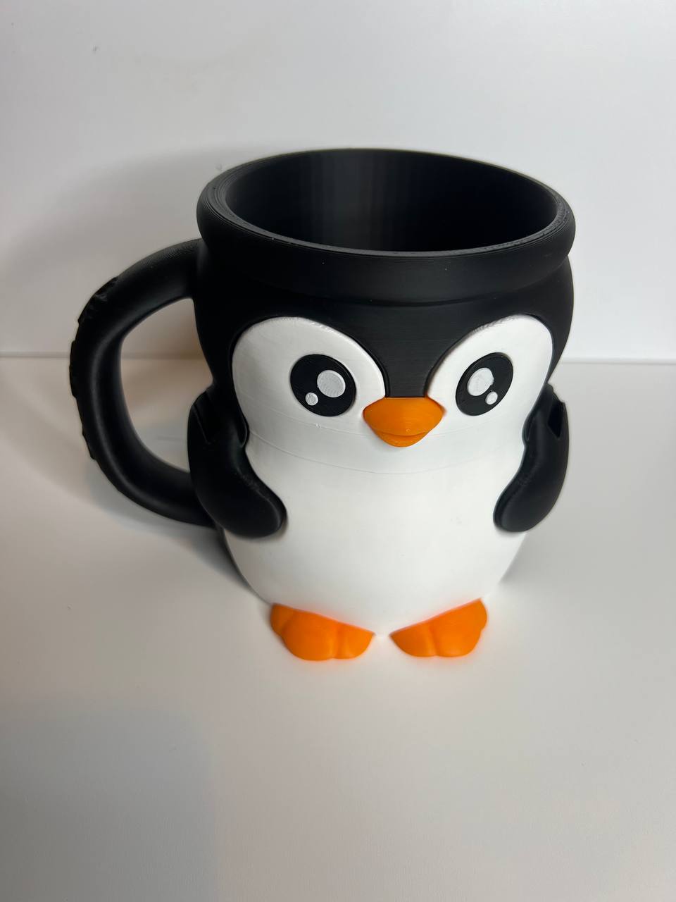 Cute Penguin Pint Ice Cream Holder with Handle – 3D Printed Ice Cream Pint Cup | Reusable Dessert Holder