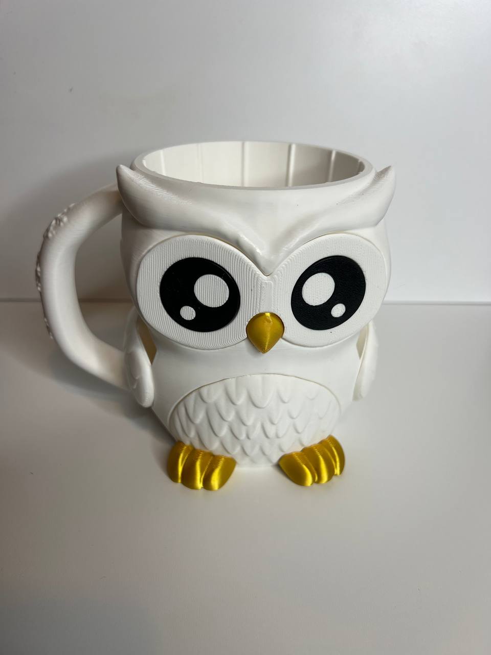 Cute Owl Pint Ice Cream & Spoon Holder – 3D Printed Dessert Cup with Built-In Spoon Slots | Reusable Pint Holder