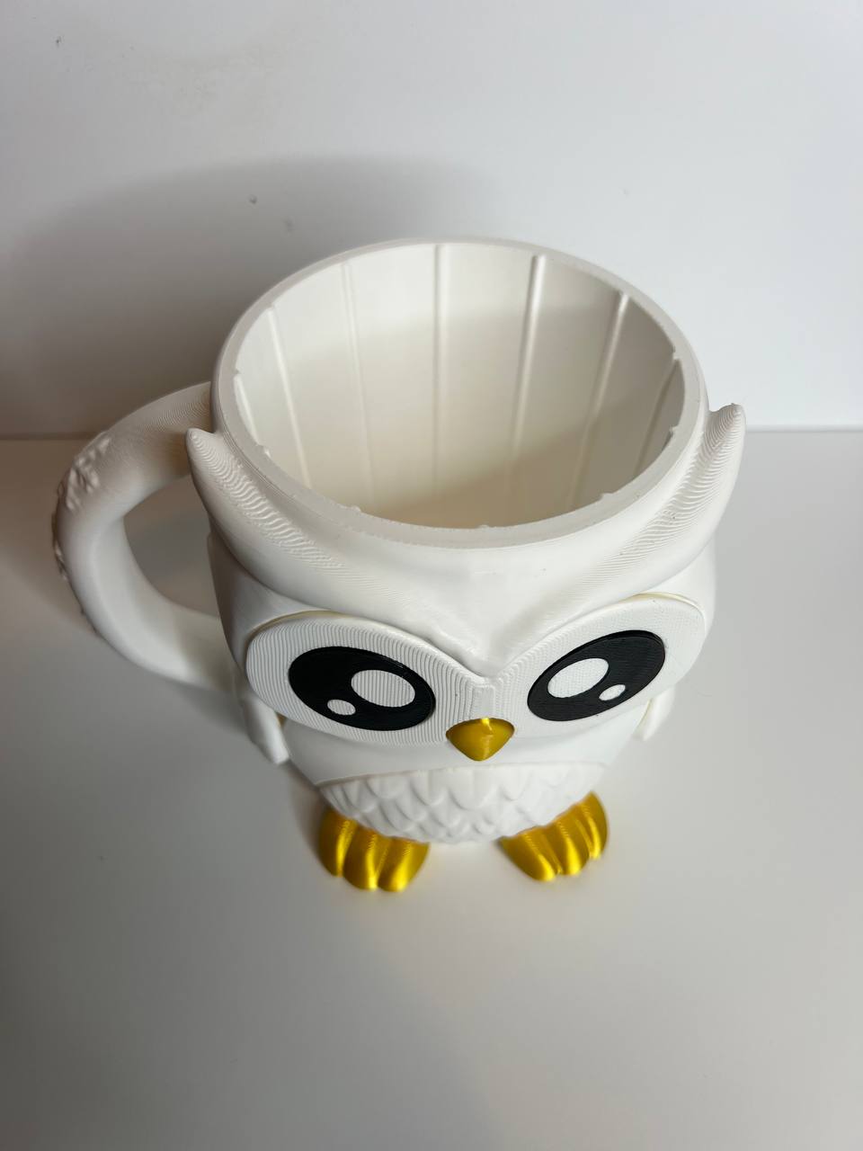 Cute Owl Pint Ice Cream & Spoon Holder – 3D Printed Dessert Cup with Built-In Spoon Slots | Reusable Pint Holder