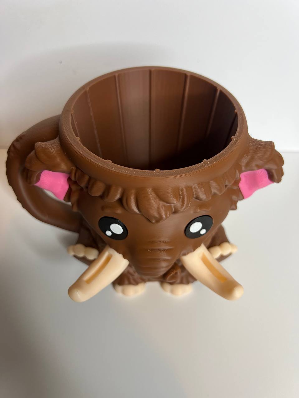 Cute Mammoth Pint Ice Cream & Spoon Holder – 3D Printed Dessert Cup with Built-In Spoon Slots | Reusable Pint Holder