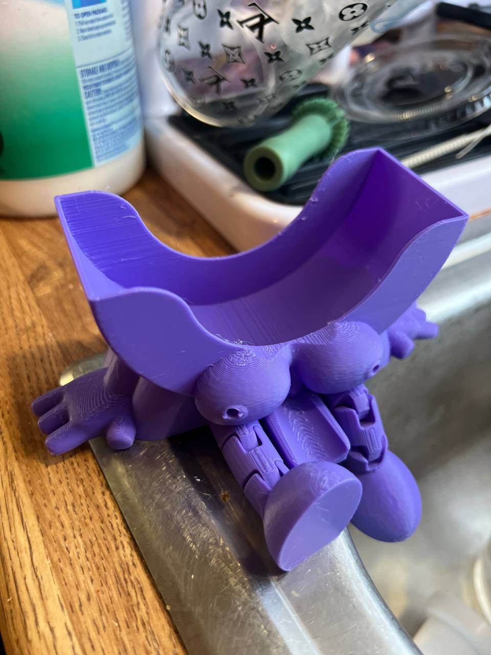 3D Printed Leaking Scrub Mommy Holder with Drain – Sponge Daddy & Scrub Mommy Sink Organizer