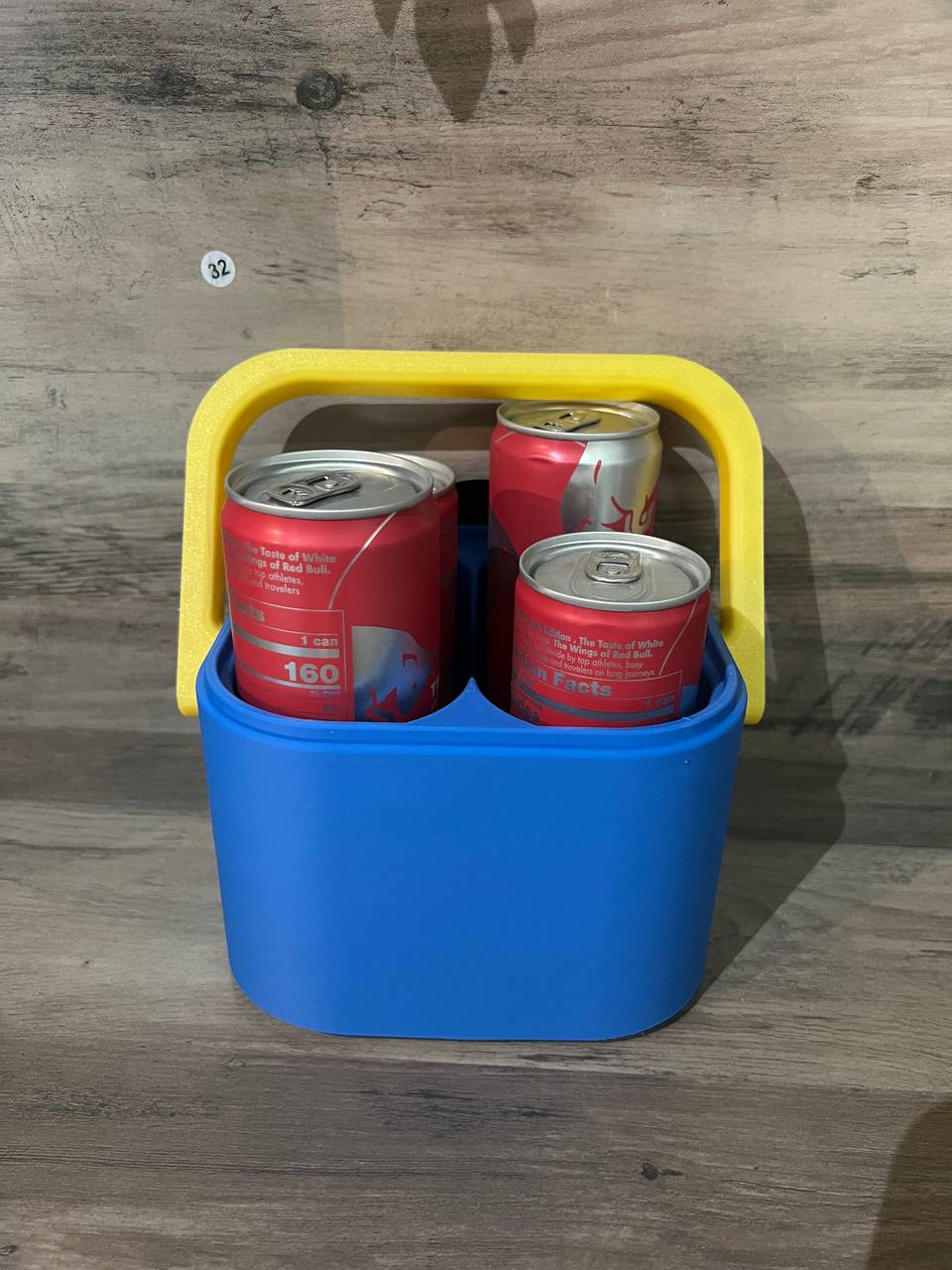 3D Printed 4-Can Mini Cooler with Handle – Custom Color Combo Drink Carrier | Fits Standard 12oz Cans (Drinks Not Included)