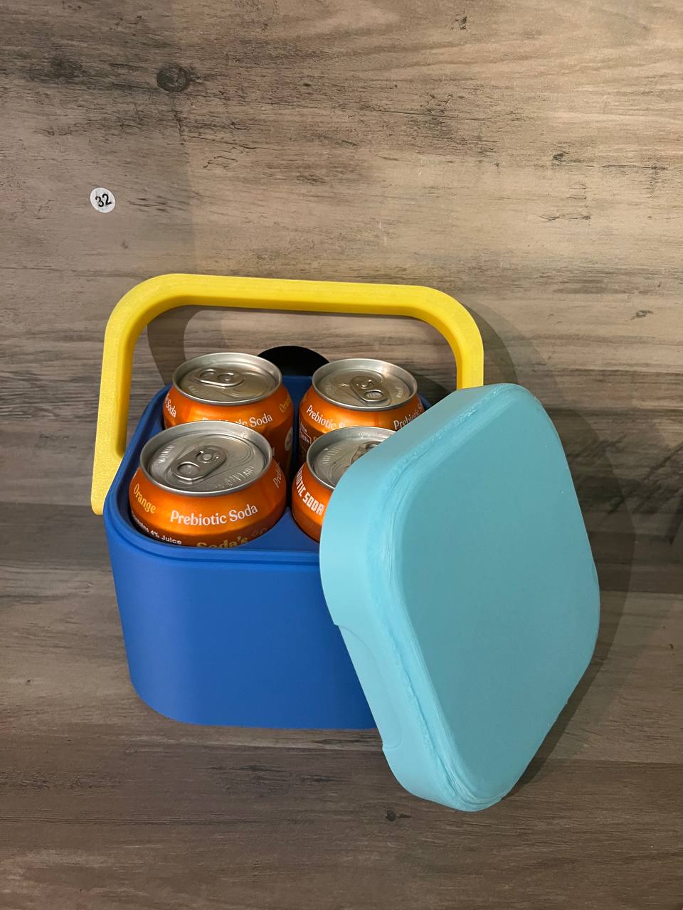 3D Printed 4-Can Mini Cooler with Handle – Custom Color Combo Drink Carrier | Fits Standard 12oz Cans (Drinks Not Included)
