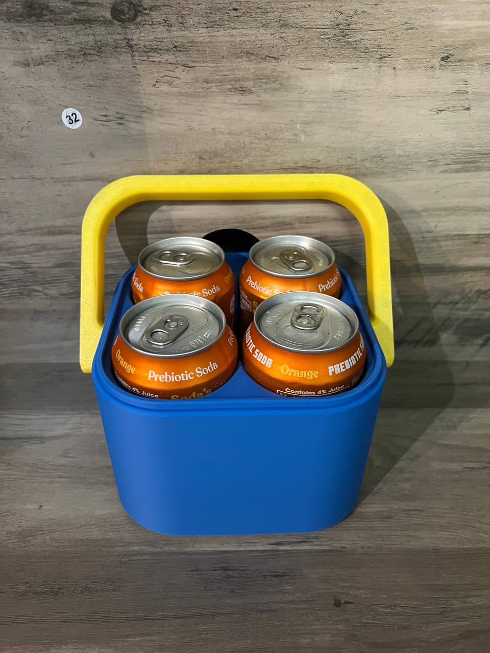3D Printed 4-Can Mini Cooler with Handle – Custom Color Combo Drink Carrier | Fits Standard 12oz Cans (Drinks Not Included)