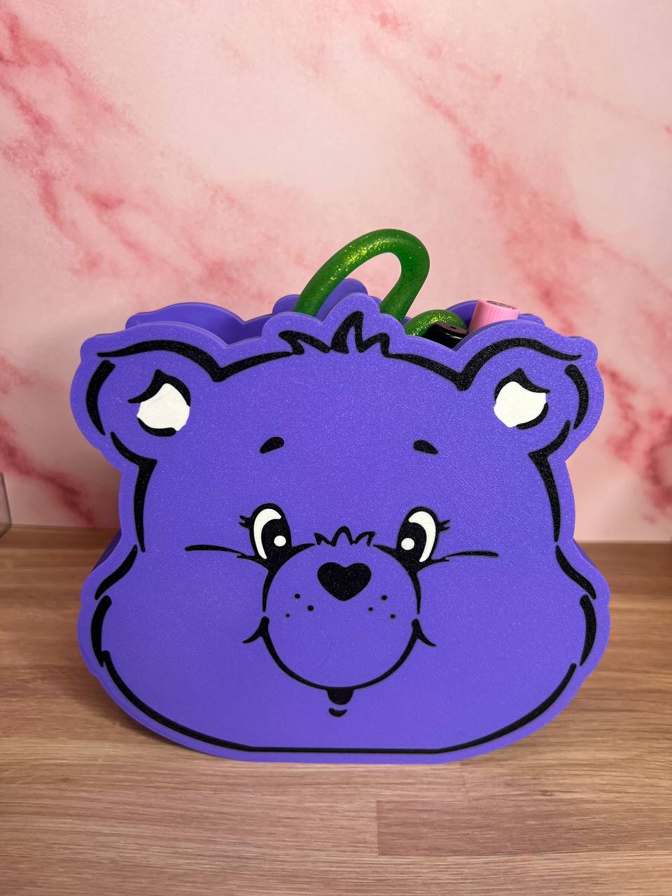 3D Printed Cute Bear of Care Desk Organizer | Craft Tool Holder | Vinyl & Tumbler Tool Storage | Kawaii Craft Organizer