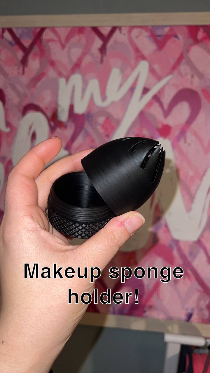 3D Printed Makeup Sponge Holder – Ventilated Beauty Blender Storage Case