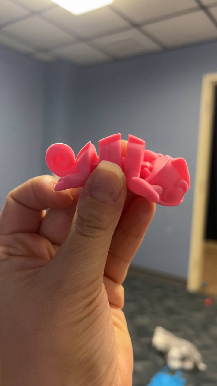 3D Printed Articulated Chameleon – Mini Flexi Lizard Desk Toy & Decor