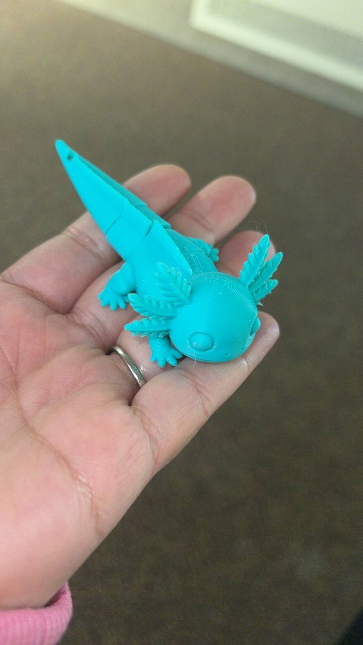 3D Printed Axolotl Keychain – Cute Mini Axolotl Bag Charm