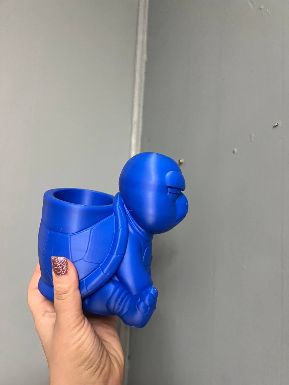 3D Printed Angry Turtle Pen Holder – Funny Desk Organizer & Office Decor