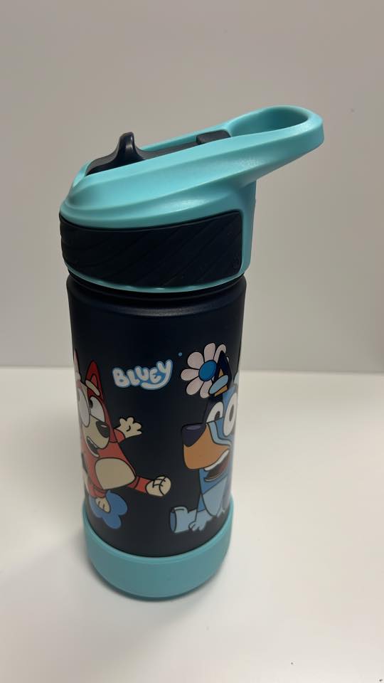 Bluey Kids Water Bottle – Leak-Proof 12oz Flip Straw Bottle for Toddlers & Preschoolers
