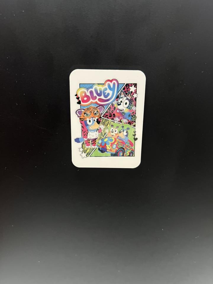 Blue Pup Family Magnet – Handmade Colorful Cartoon-Inspired Magnet for Fridge, Locker & Gifts