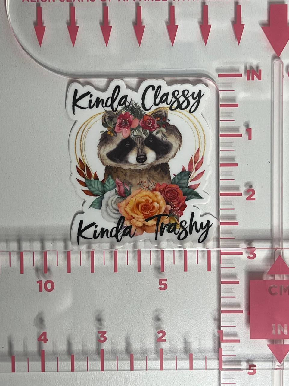 Sticker of a sloth with flowers on a ruler for scale
