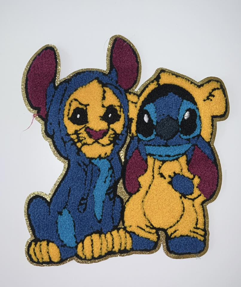 Cute Alien Creature Duo Iron-On Patch – Cartoon Animal Pair Appliqué for Shirts & Bags