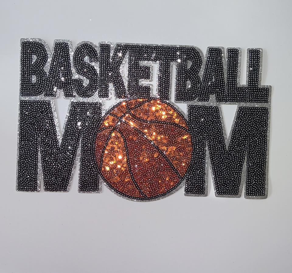 Basketball Mom Chenille Patch | Sports Mom Applique | Sequin Basketball Patch | Game Day Apparel Patch