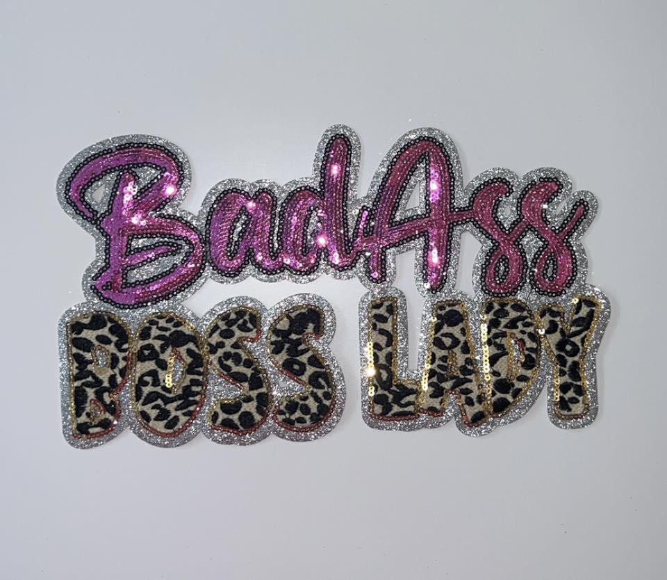 Badass Boss Lady Chenille Patch | Bold Statement Appliqué with Leopard Accent