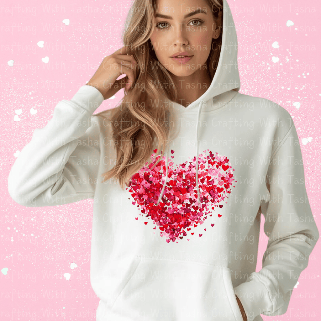 Watercolor Heart Valentine Shirt – Pink & Red Heart Graphic Apparel