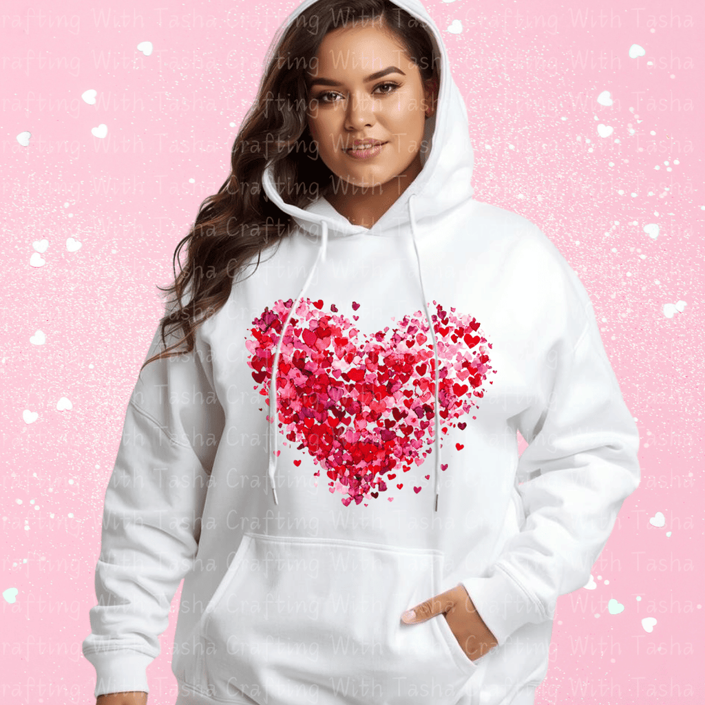 Watercolor Heart Valentine Shirt – Pink & Red Heart Graphic Apparel