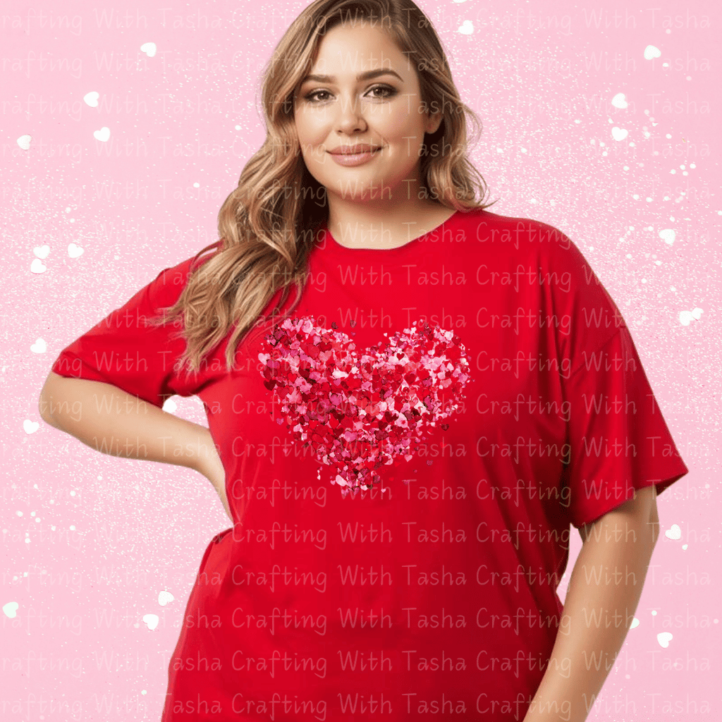Watercolor Heart Valentine Shirt – Pink & Red Heart Graphic Apparel