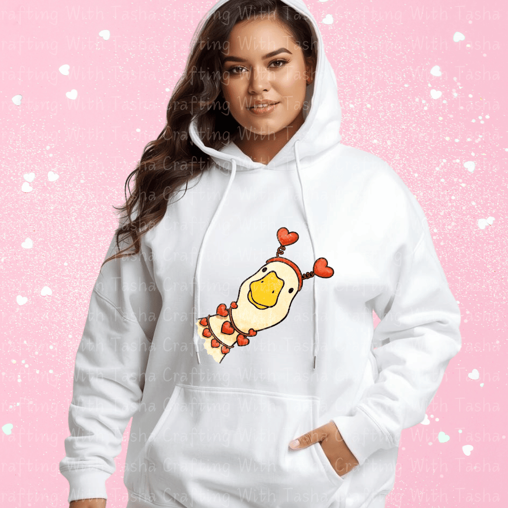 Cute Valentine Duck Shirt – Sweet Duck with Hearts Graphic Apparel