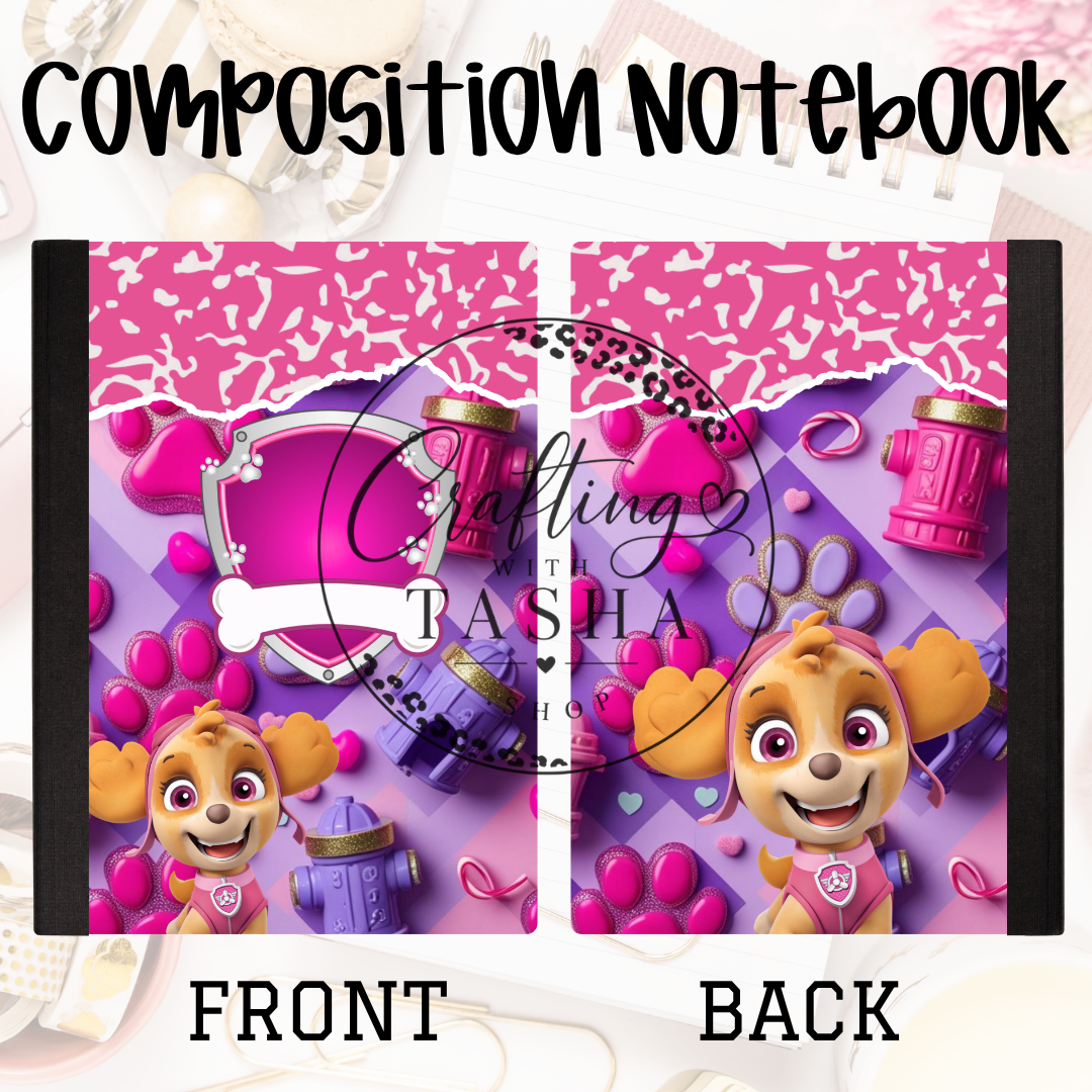 Girl Paw Dog Composition Notebook